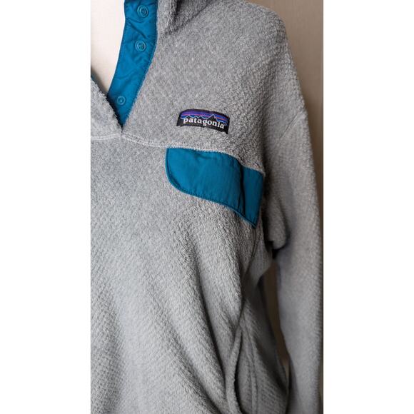 Patagonia Synchilla gray waffle fleece   Snap T pullover jacket Polartec warm L - Picture 4 of 9